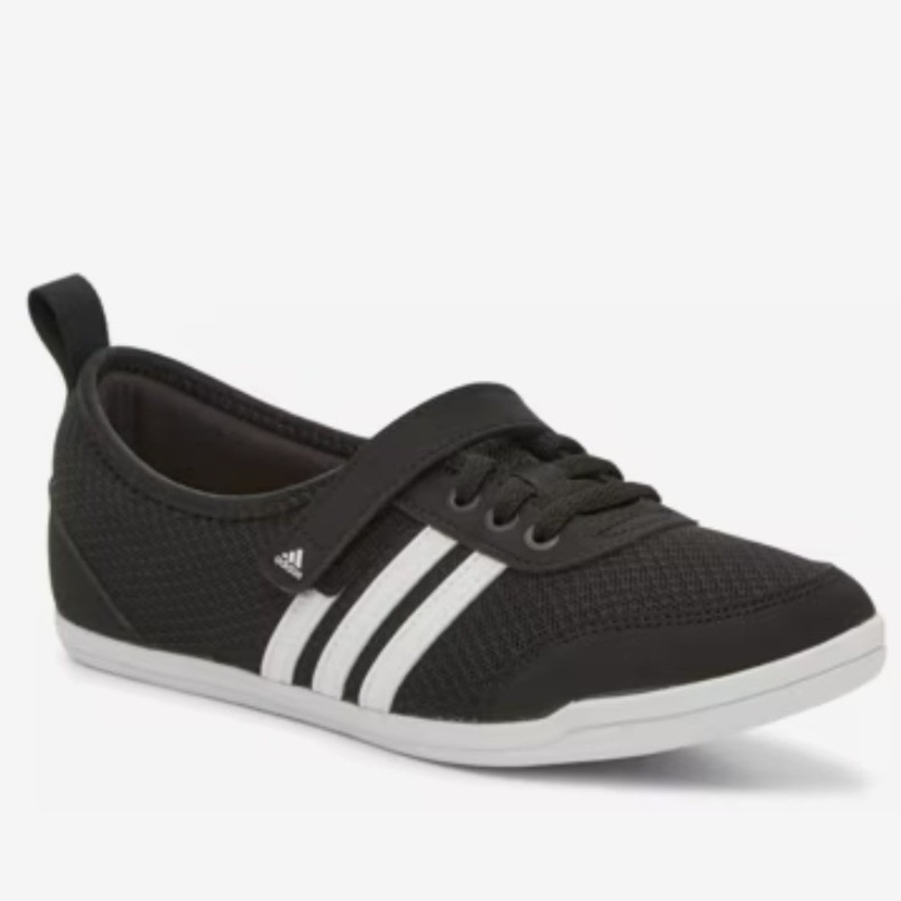 Adidas Diona 2.0 Women Size 8 Black White Mesh Ballet Sneaker Strap H01680